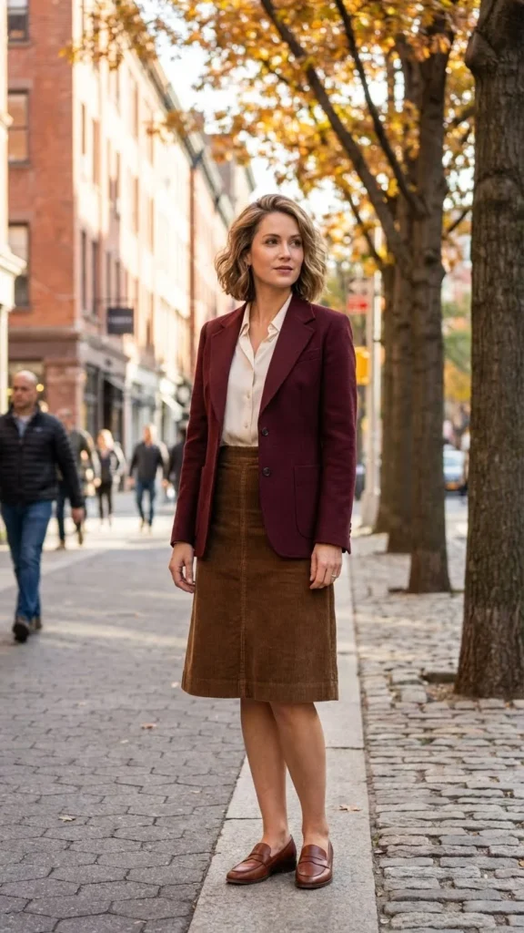 Burgundy Blazer Set