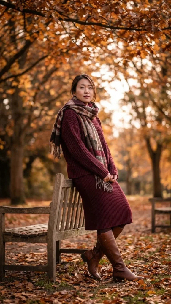 Burgundy Knit Ensemble
