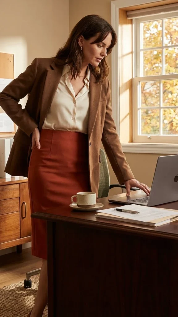 High-Waist Work Skirt