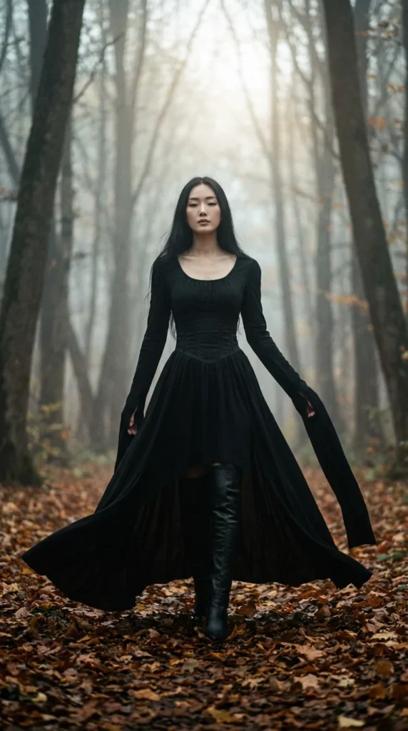 Morticia Inspired Look