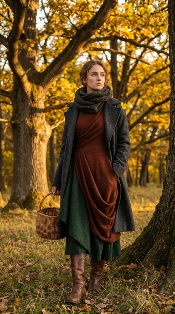 Sculptural Autumn Dress