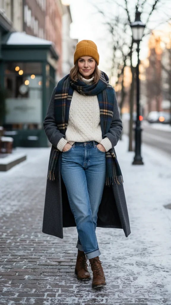 Chunky Sweater and Jeans