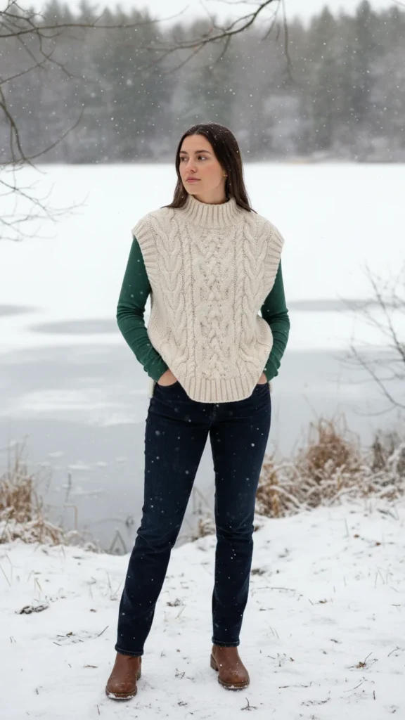 Knit Vest Layered
