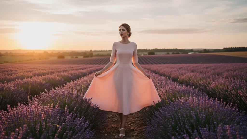 Soft A Line Modest Dress